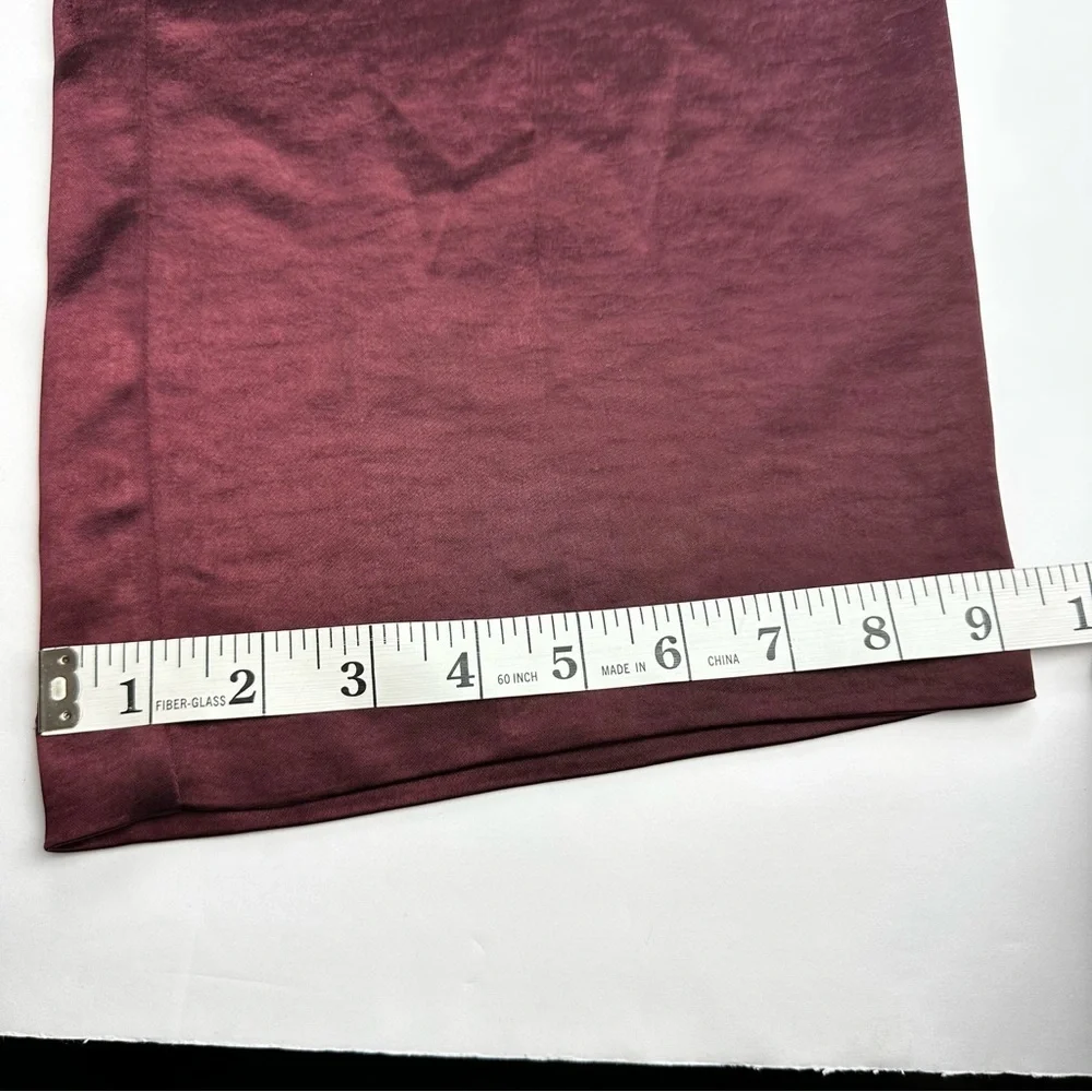 Good American Satin Pants Wide Leg Trouser Women's Size 2 or 26 Burgundy Stretch